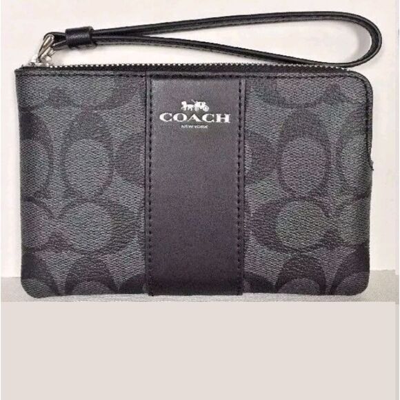 Coach Signature Wristlet Black - Picture 1 of 7